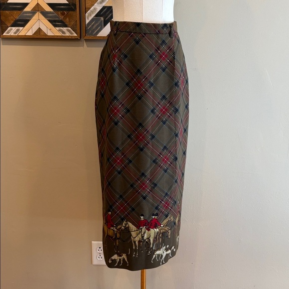 Ralph Lauren Dresses & Skirts - Vintage Ralph Lauren Wool Plaid Equestrian Wrap Skirt size 8 EUC